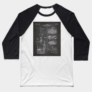 Coffee Filter Patent - Coffee Shop Art - Black Chalkboard Baseball T-Shirt